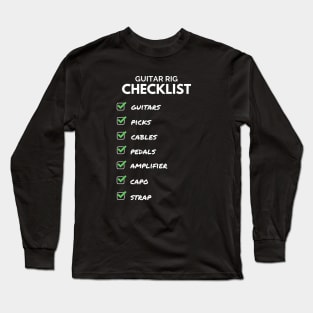 Guitar Rig Checklist Dark Theme Long Sleeve T-Shirt